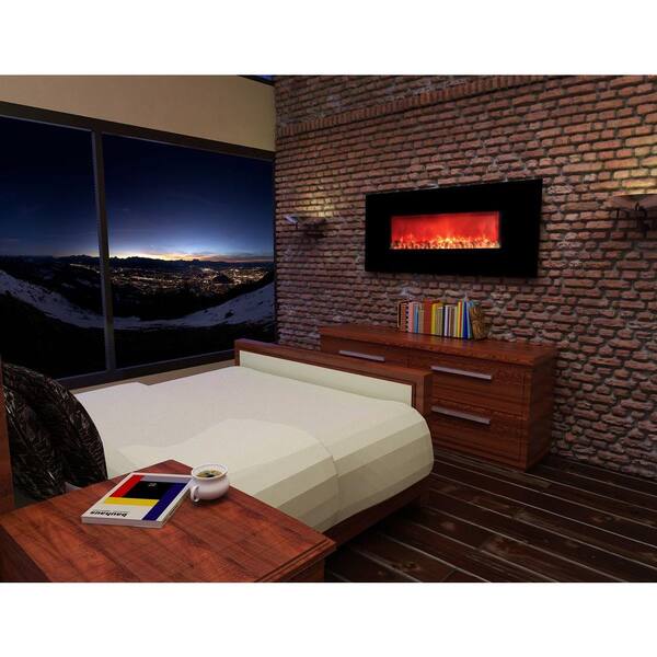 HomComfort Widescreen 58 in. Wall-Mount Electric Fireplace in Black