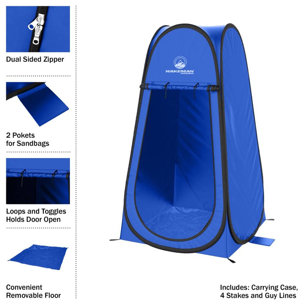 Blue Pop Up Privacy Tent with Carry Bag for Camping