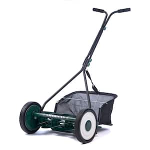 16 in. 7-Blade Manual Walk Behind Reel Lawn Mower Includes Grass Catcher