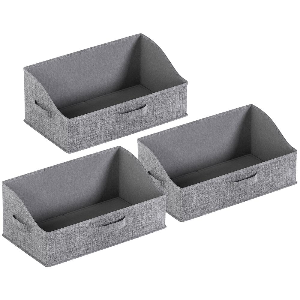 Prandom Large Collapsible Storage Bins with Lids [3-Pack] Linen Fabric  Foldable Storage Boxes Organizer Containers Baskets