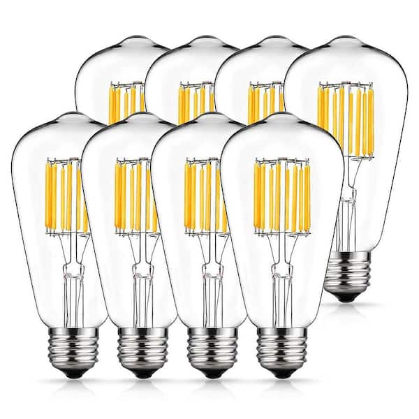 YANSUN 100-Watt Equivalent ST64 Edison LED Light Bulb in Warm White 2700K (8-Pack)