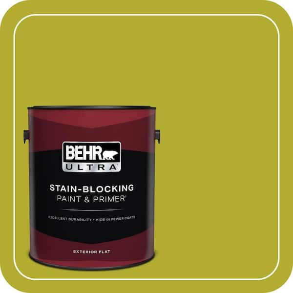 BEHR ULTRA 1 gal. #P340-6 Green Neon Flat Exterior Paint & Primer