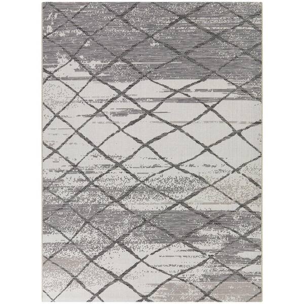 BALTA Santeri Taupe 5 ft. x 7 ft. Trellis Indoor/Outdoor Area Rug