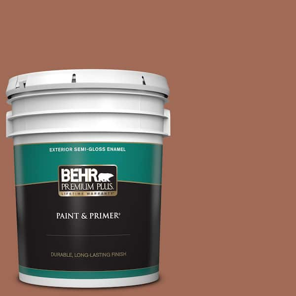 BEHR PREMIUM PLUS 5 gal. #S180-6 Perfect Penny Semi-Gloss Enamel Exterior Paint & Primer