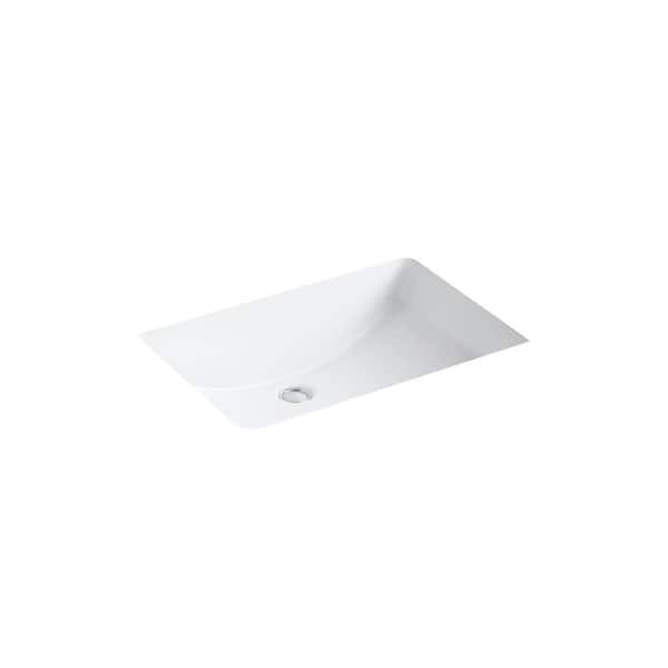 Ladena 23-1/4 in. Undermount Bathroom Sink in White with Overflow Drain