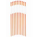 72 in. Orange Reflective Driveway Markers 5/16 in. Dia Solid Driveway Poles for Easy Visibility at Night (20-Pack)