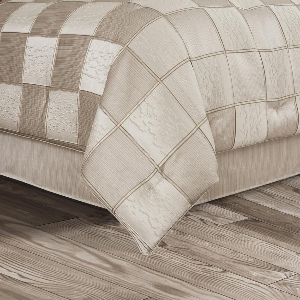King Flax Woven Bed Skirt Panel Set of Four