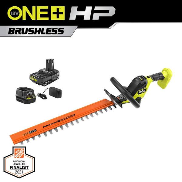 RYOBI ONE+ HP 18V Brushless 22 in. Cordless Battery Hedge Trimmer with 2.0 Ah Battery and Charger