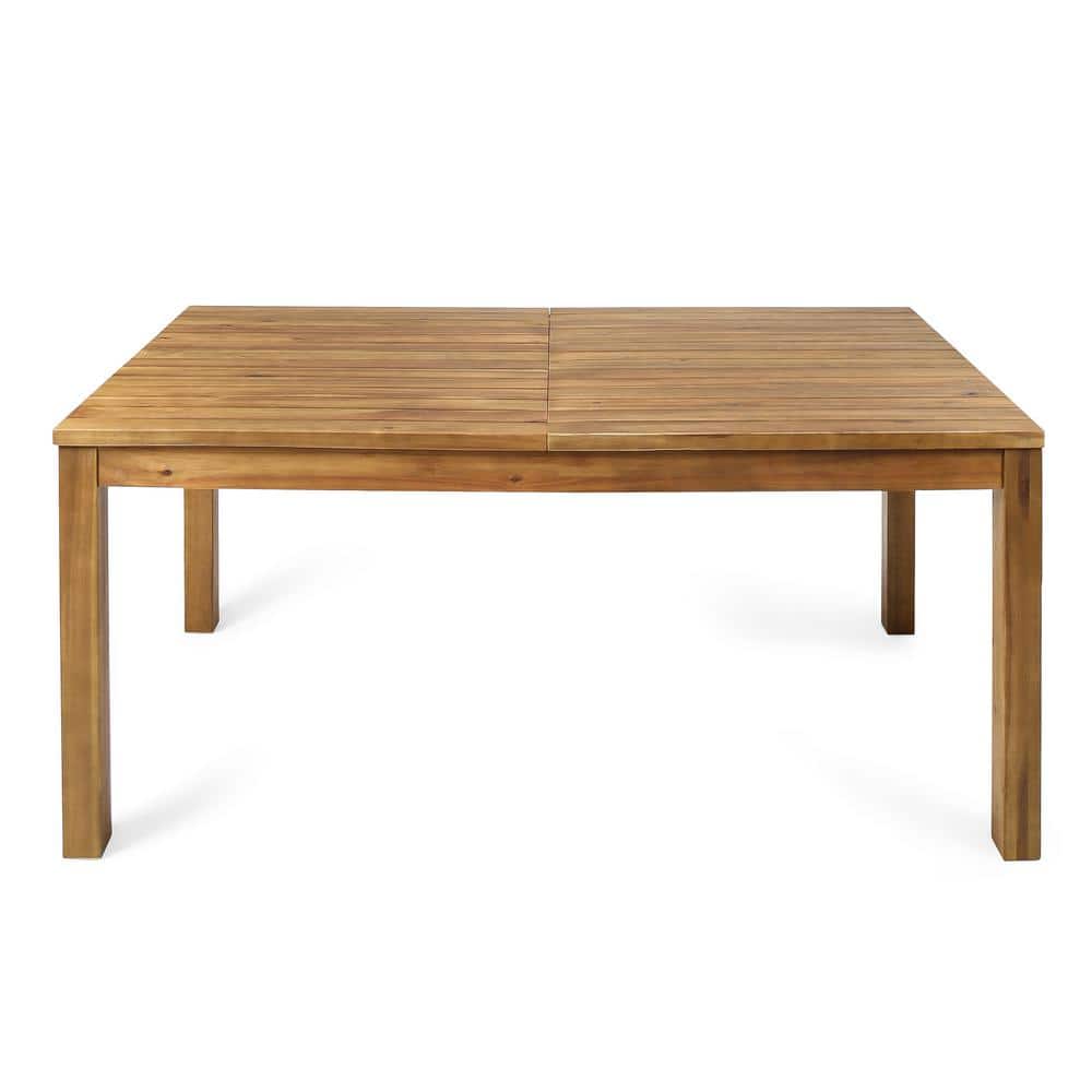 Wilson Teak Finish Acacia Wood Expandable Dining Table