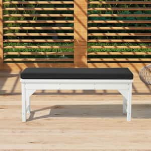 FadingFree Black Rectangle Outdoor Patio Bench Cushion 39.5 in. x 18.5 in. x 2.5 in.