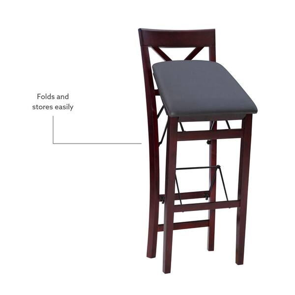 linon triena x back folding bar stool