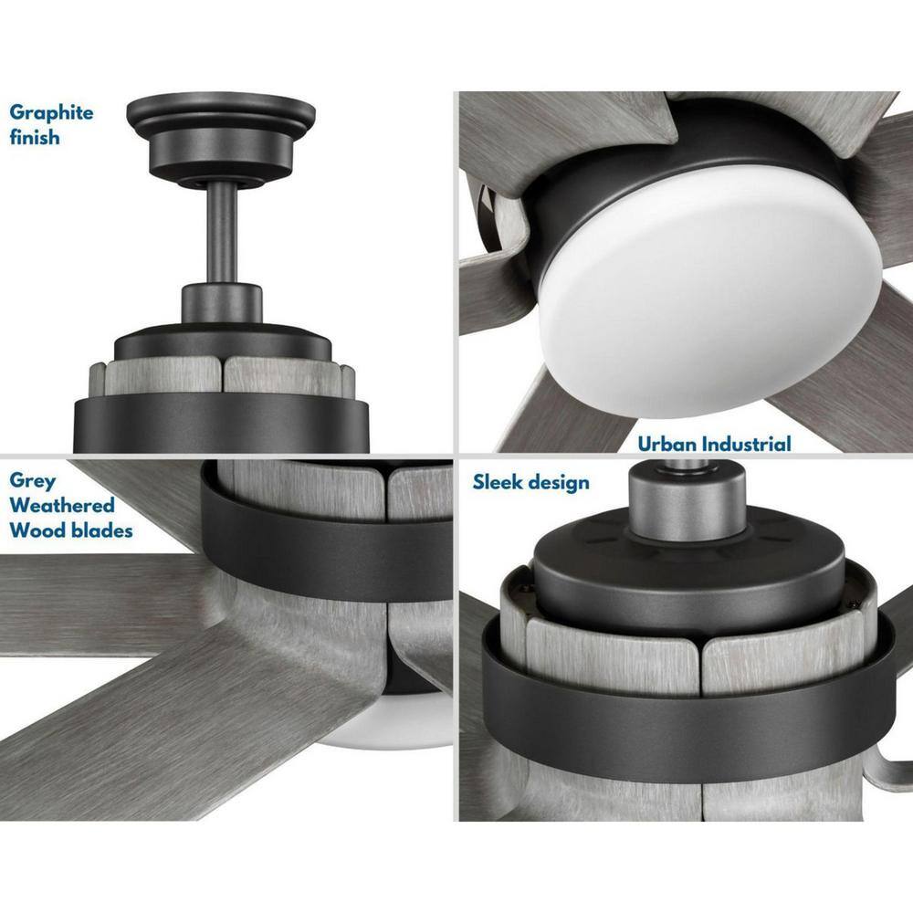 Graphite 56'' 6-Blade Ceiling Fan with LED Light and Remote