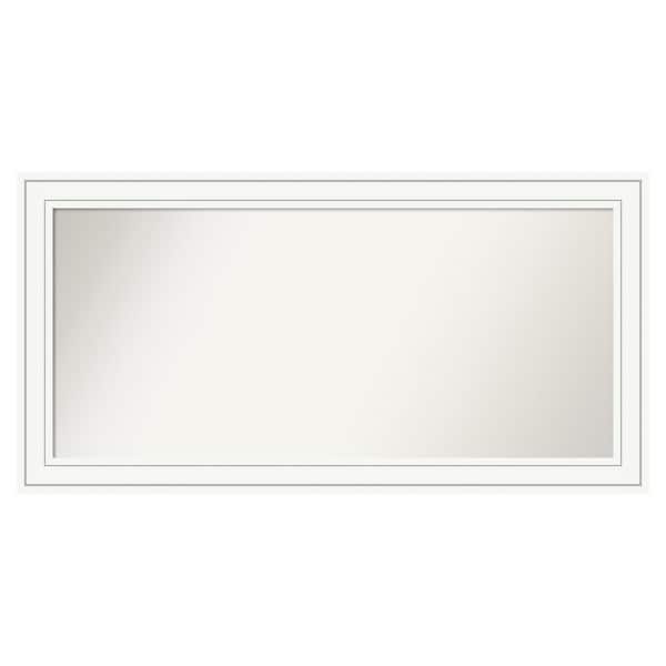 Amanti Art Craftsman White 49 in. x 25 in. Custom Non-Beveled Satin Wood Framed Bathroom Vanity Wall Mirror