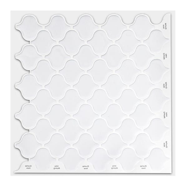 10 in. x 10 in. x 0.04 in. White Peel and Stick Vinyl Wall Tile Backsplash for Kitchen Bedroom Bathroom (10-Pack)
