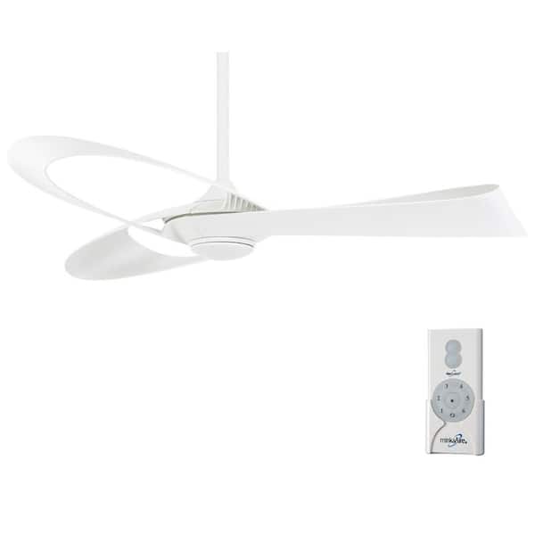MINKA-AIRE Bowie 52 in. 6 Fan Speeds Ceiling Fan in Flat White with Remote Control