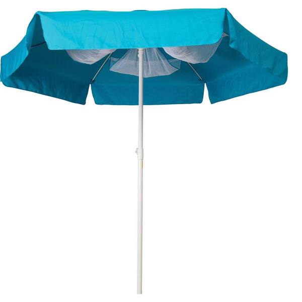 Buoy Beach 7 ft. Round Beach Patio Umbrella in Navy Blue with Aluminum-Pole