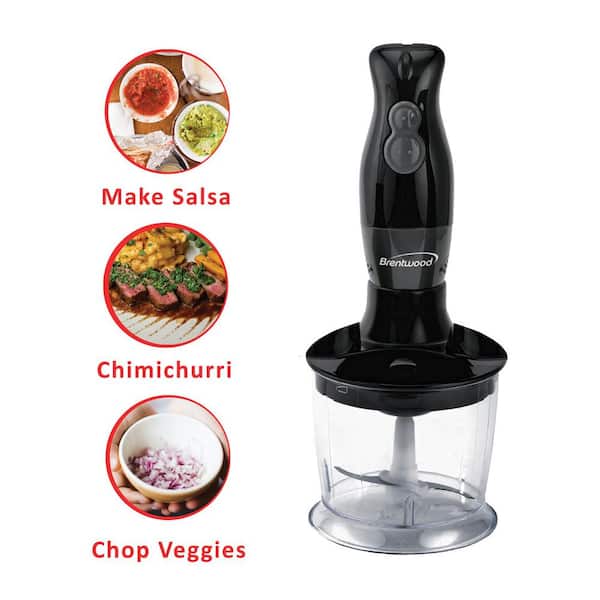 Prisoner of war Crazy Optimal Brentwood Appliances 2-Speed Black Hand Mixer Blender and Food Processor  with Balloon Whisk HB-38BK - The Home Depot