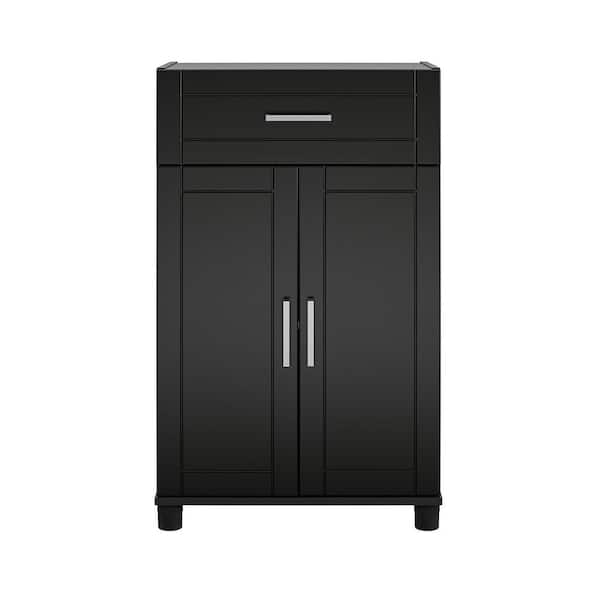 SystemBuild Evolution Kai 23.69 in. W x 39.25 in. H x 15.38 in. D 1 Drawer/ 2 Door Base Freestanding Cabinet in Black