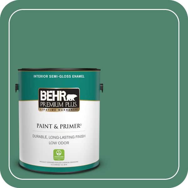 BEHR PREMIUM PLUS 1 gal. #480D-6 Billiard Room Semi-Gloss Enamel Low Odor Interior Paint & Primer