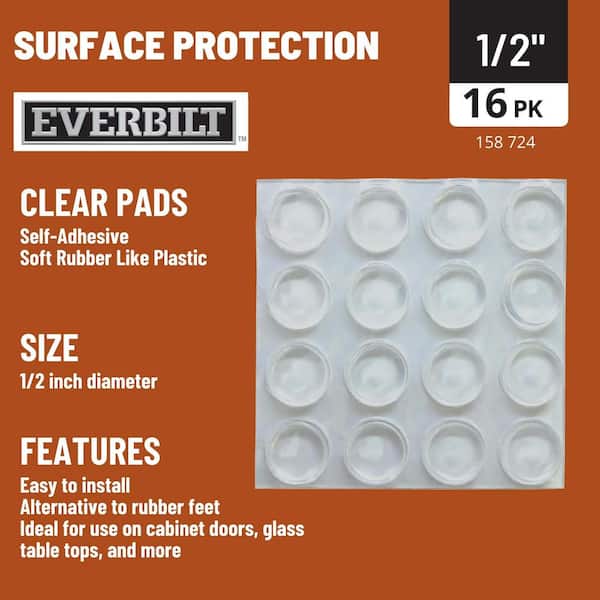 100x100pcs Self Adhesive Rubber Feet Clear Semicircle Bumpers Door Buffer Pad 