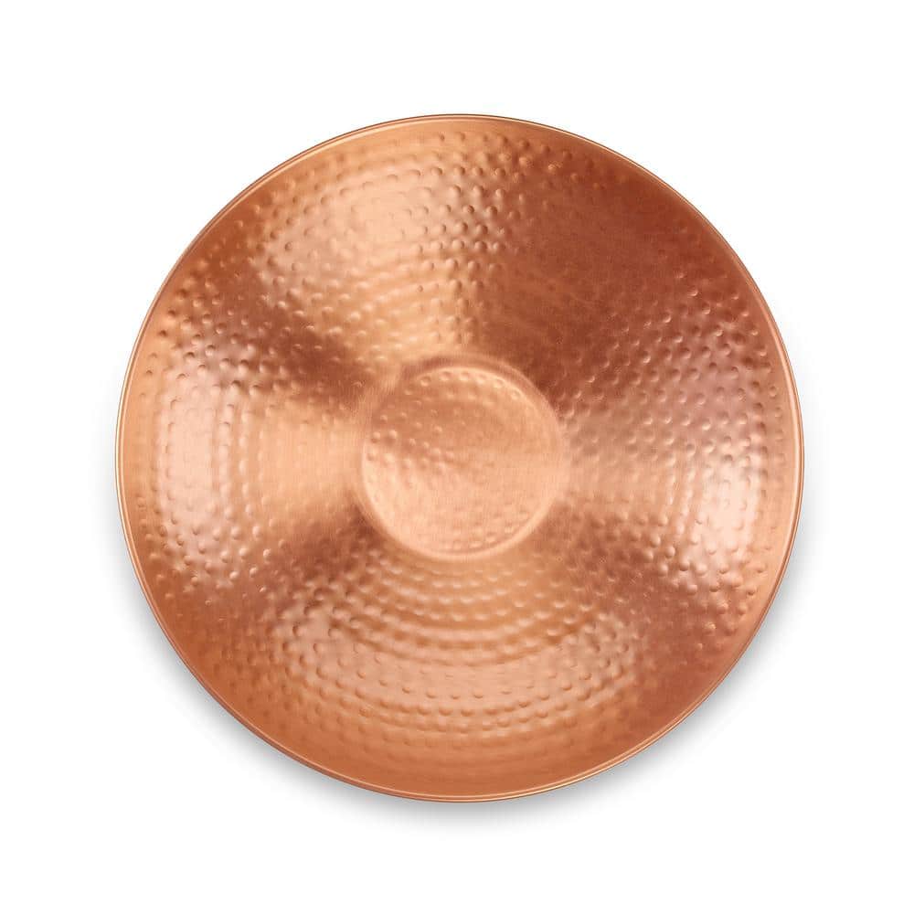 Hand-Forged Copper Birdbath with Black Steel Stand