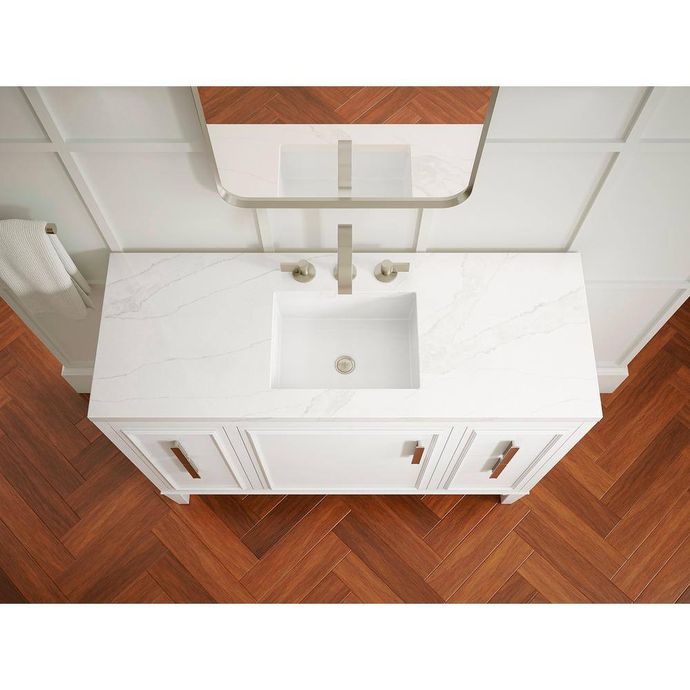 Southerk 48-Inch White Painted Freestanding Bathroom Vanity with Quartz Top