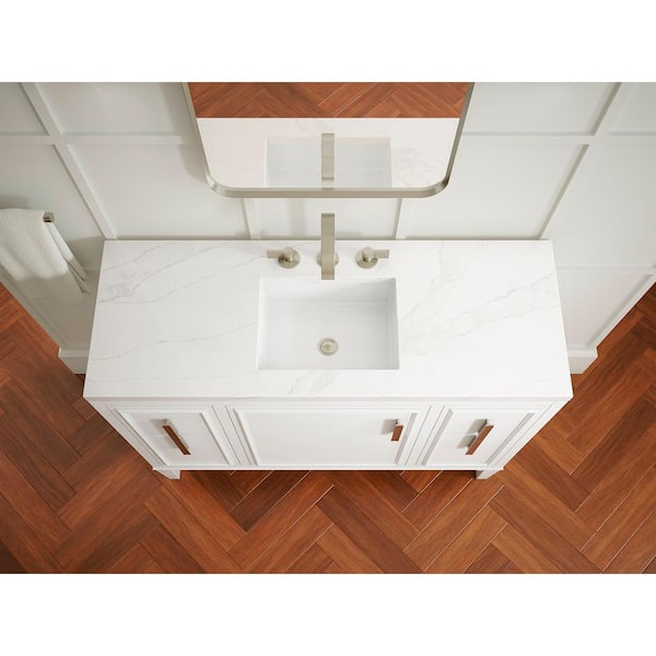 KOHLER Southerk 48.43in. Single Sink Freestanding White Bath Vanity with White Quartz Top Assembled