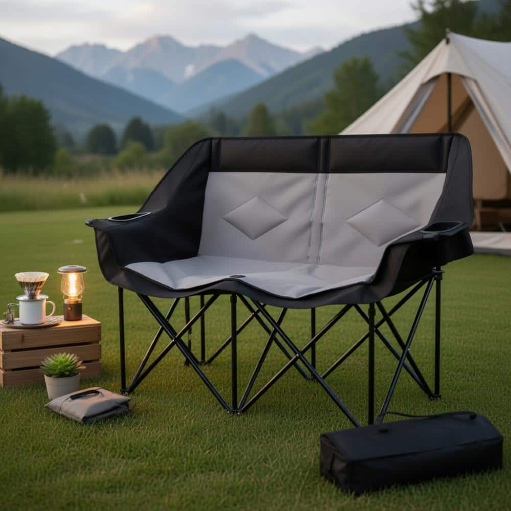 2-Person Folding Camping Loveseat With Dual Cup Holders, 660Lb Capacity price history on PriceWatchPro
