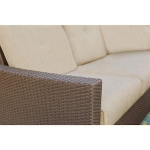 Tacana 4-Piece Wicker Patio Sectional Set with CushionGuard Beige Cushions