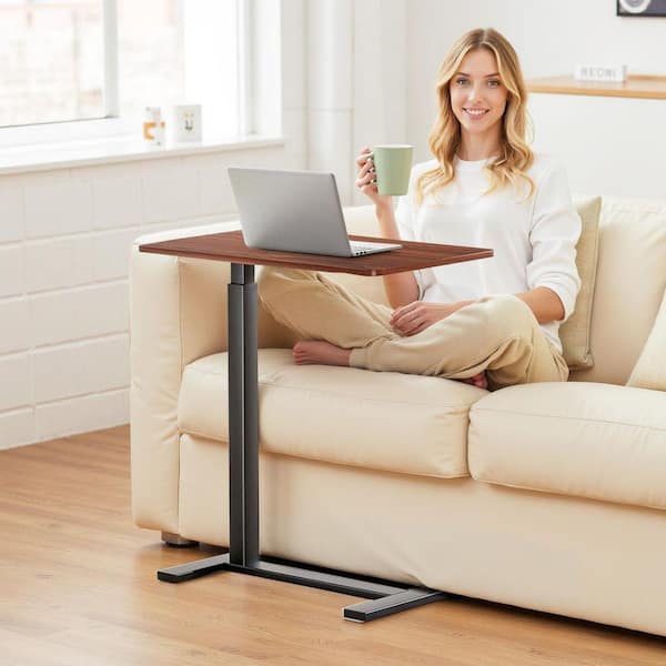 WONDER COMFORT 27.56 in. Rust Brown Laptop Desk with Wheels
