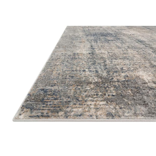 Teagan Denim/Slate 2 ft. 8 in. x 4 ft. Modern Abstract Area Rug
