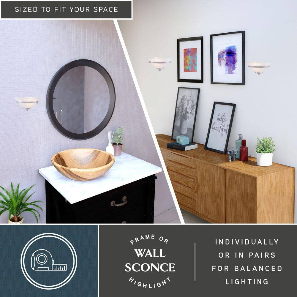 Brushed Nickel and White Alabaster Glass Wall Sconce