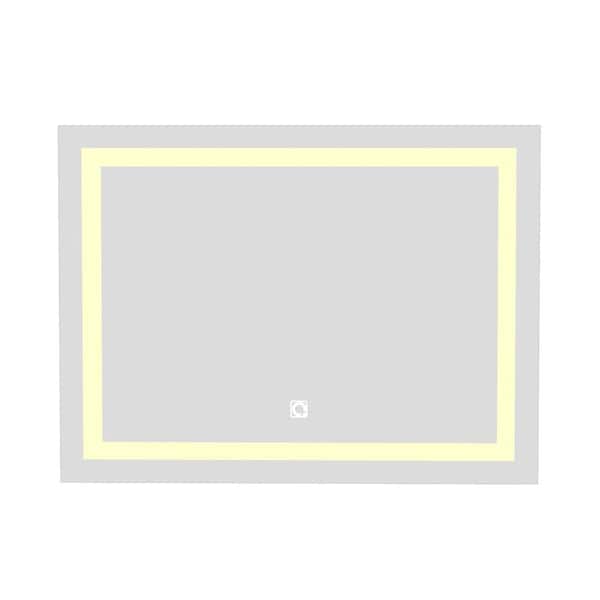 taholi 32 in. W x 1.2 in. H Rectangular Frameless Anti-Fog Led Light Wall Bathroom Vanity Mirror