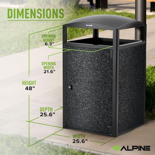 Alpine Industries 55 gal. Gray Stone All-Weather Vented Outdoor