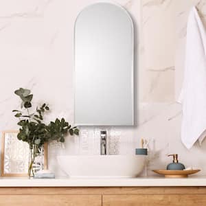 Moracca Traditional Styled 16 in. W x 34 in. H Beveled Round Corner Mirror Recessed Bathroom Medicine Cabinet