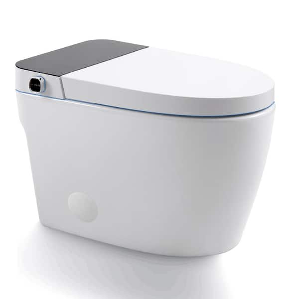 BWE Stylement Tankless Smart Bidet 1-\Piece Toilet Square in White, Auto Open/Close, Auto Flush, Heated Seat, Warm Air Dryer