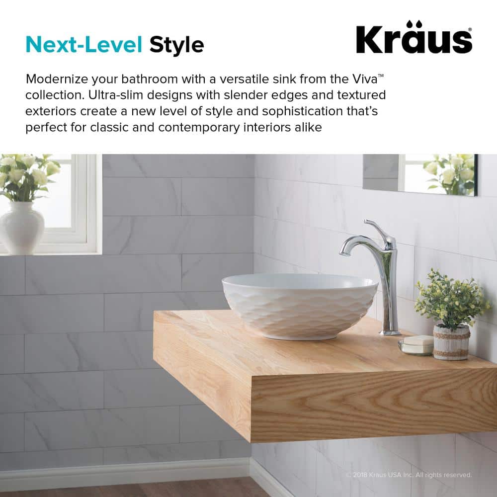 Modern Round Grey Ceramic Vessel Bathroom Sink, 16.5" with Pop-Up Drain