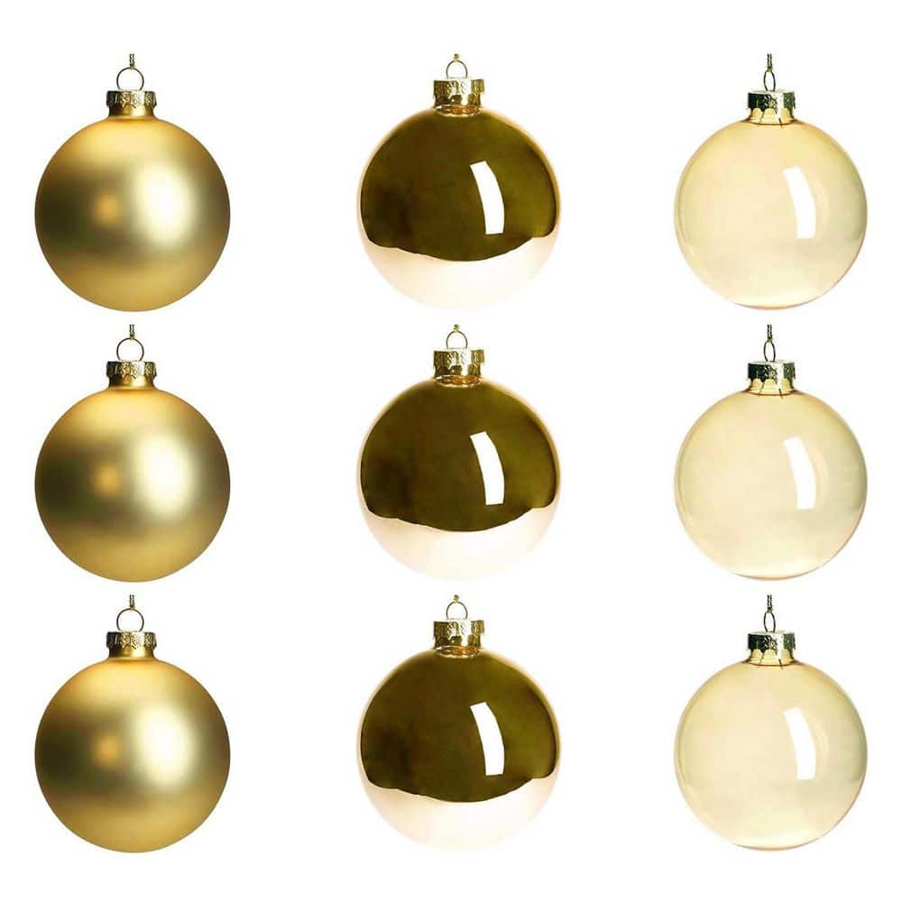 9-Piece 3.15 in. Gold Glass Christmas Baubles, Hanging Decor for Tree, Wedding and Gifts price history on PriceWatchPro