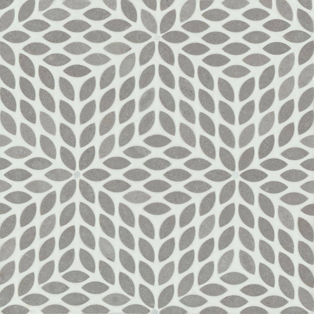 Celeste Leaf 14 in. x 16 in. Honed Cinder Grey/Calacatta Losanna Marble Mosaic Tile (7.85 sq. ft./Carton) price history on PriceWatchPro