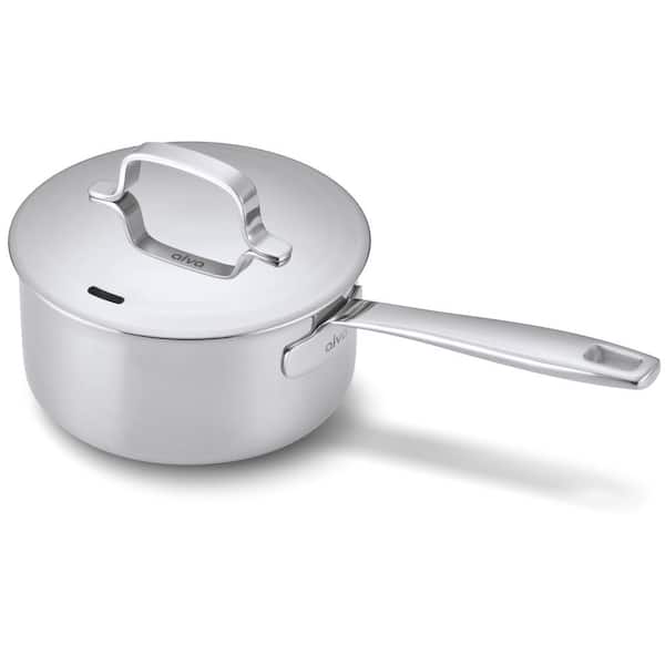 Alva Alva Maestro 1.5 Qt. 5-Ply Stainless Steel Saucepan with Lid ...