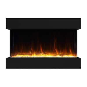 39 in. Three-Sided Glass Wall Mounted and Embedded Electric Fireplace Insert