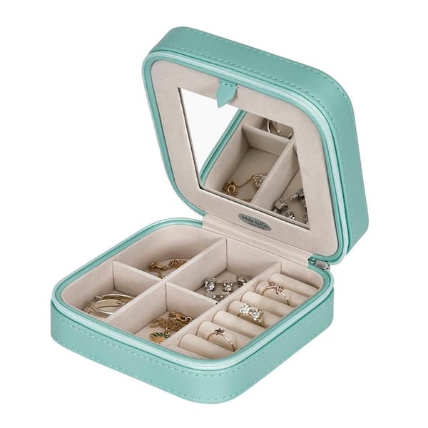 1-3PC Portable Travel Box Mini Jewelry Box Leather Jewelry