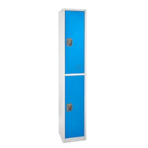 629-Series 72 in. H 2-Tier Steel Key Lock Storage Locker Free Standing Cabinets for Home, School, Gym, Blue (4-Pack)