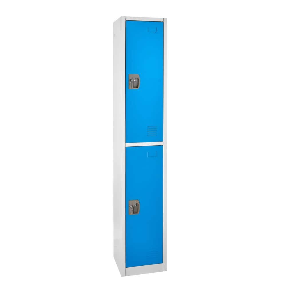 629-Series 72 in. H 2-Tier Steel Key Lock 2-Shelf Storage Locker Free Stand