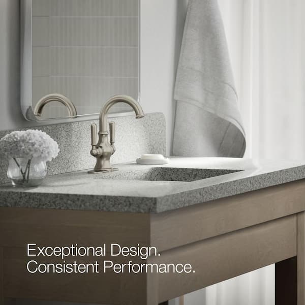 KOHLER Capilano Monoblock 4 in. Centerset 2-Handle Bathroom Faucet in Vibrant Brushed Nickel