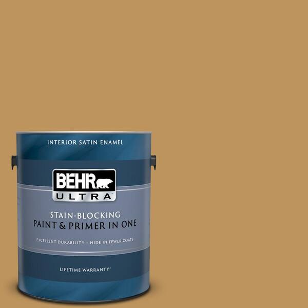 BEHR ULTRA 1 gal. #UL160-3 Gold Torch Satin Enamel Interior Paint and Primer in One