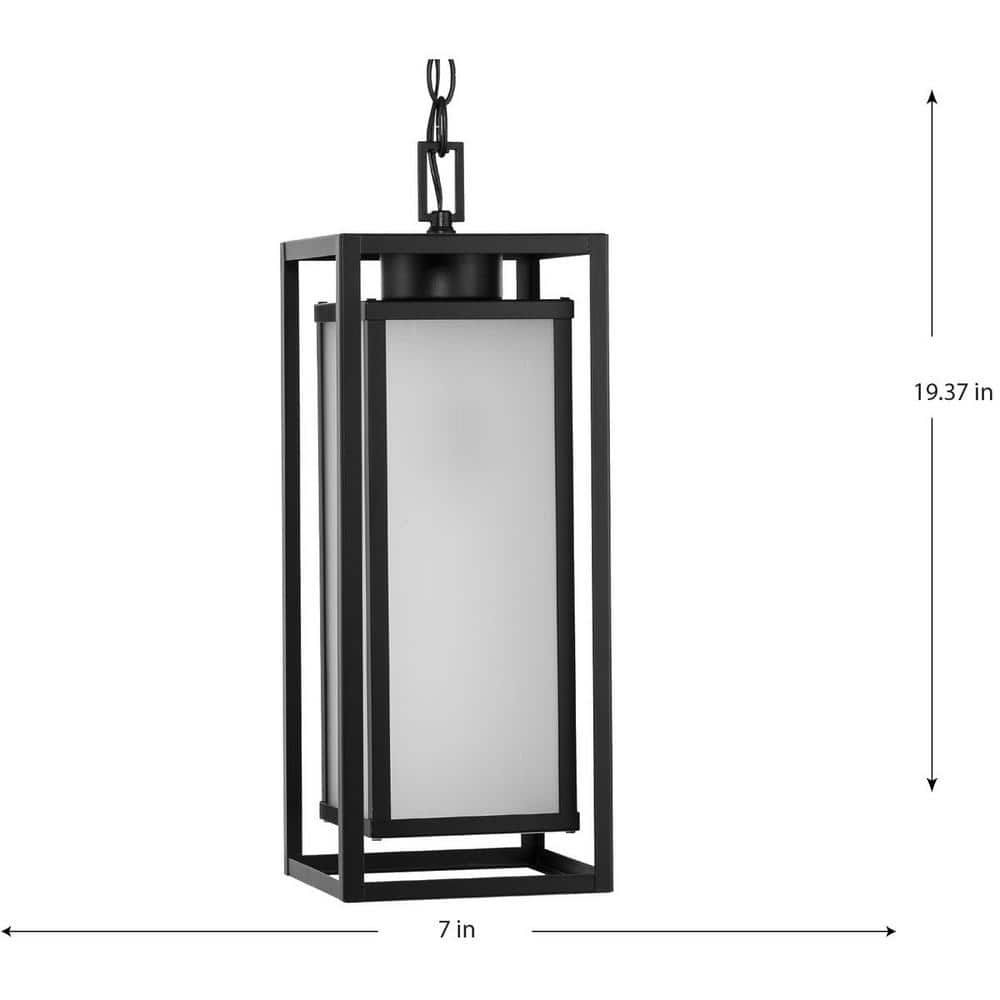 Matte Black Glass Indoor/Outdoor Hanging Lantern