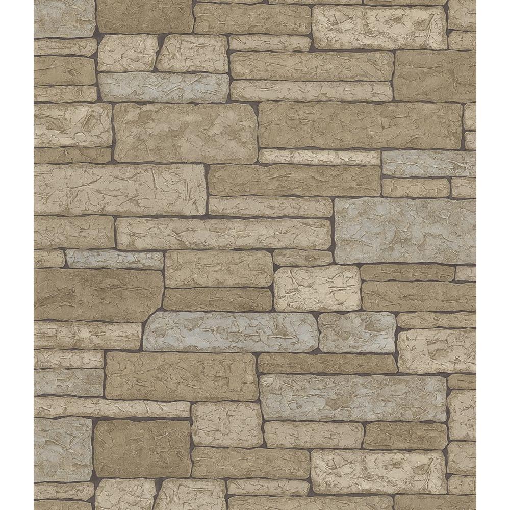 Brewster Stone Wall Gray Wallpaper Sample 145-41391SAM - The Home Depot