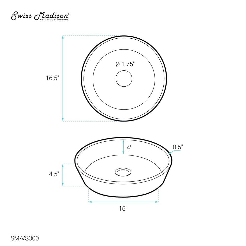 Avallon Black Round Glass Above-Counter Vessel Sink