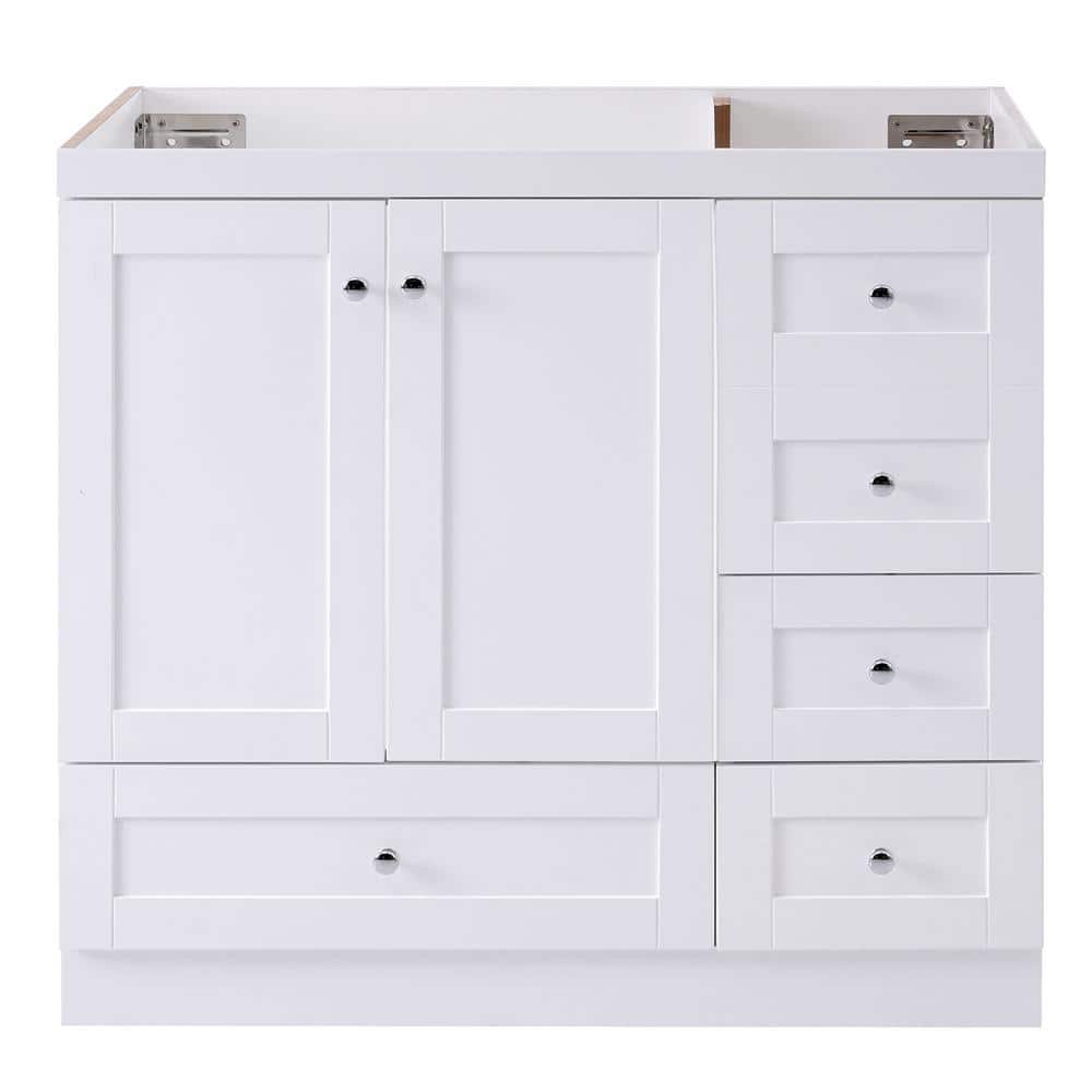 35 in. W x 17.3 in. D x 33.5 in. H Bath Vanity Cabinet without Top in White